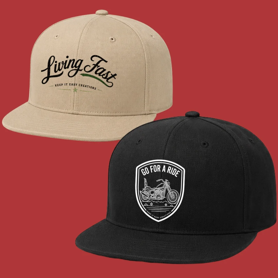Keep It Easy Supply Co. embroidered patch designs on baseball caps