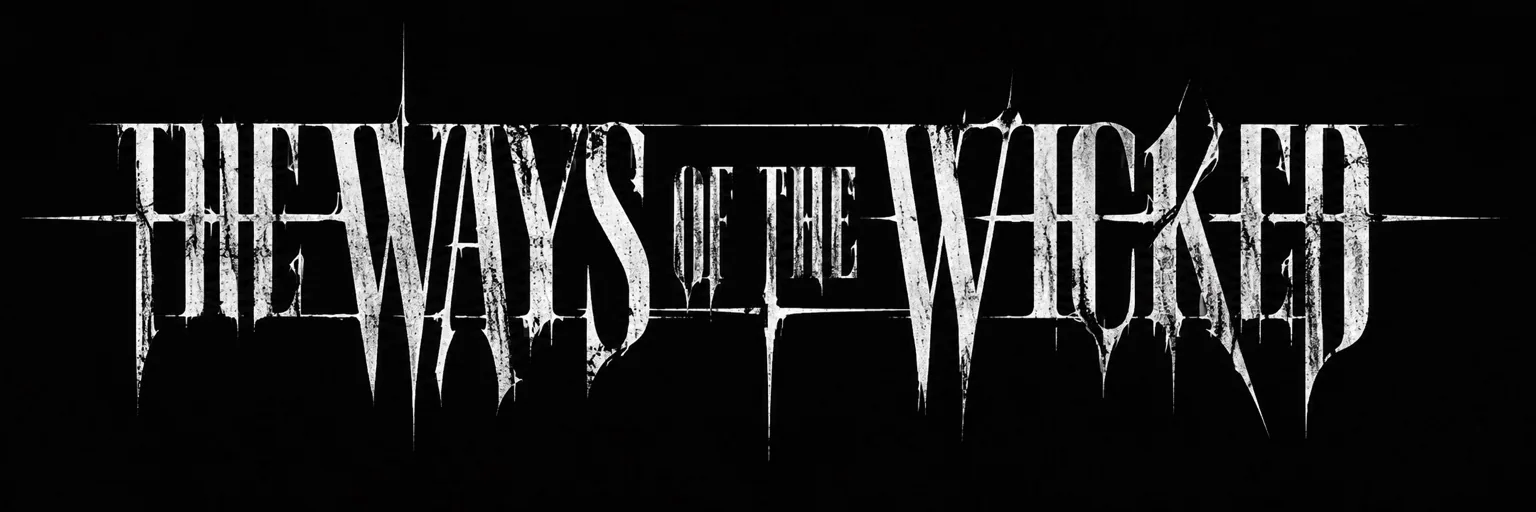 The Ways of the Wicked custom gothic wordmark